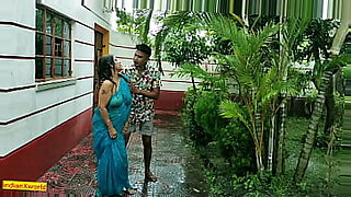 aunty and young boy bathing