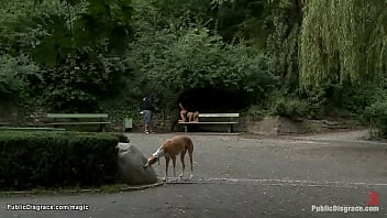 nude black granny in public park